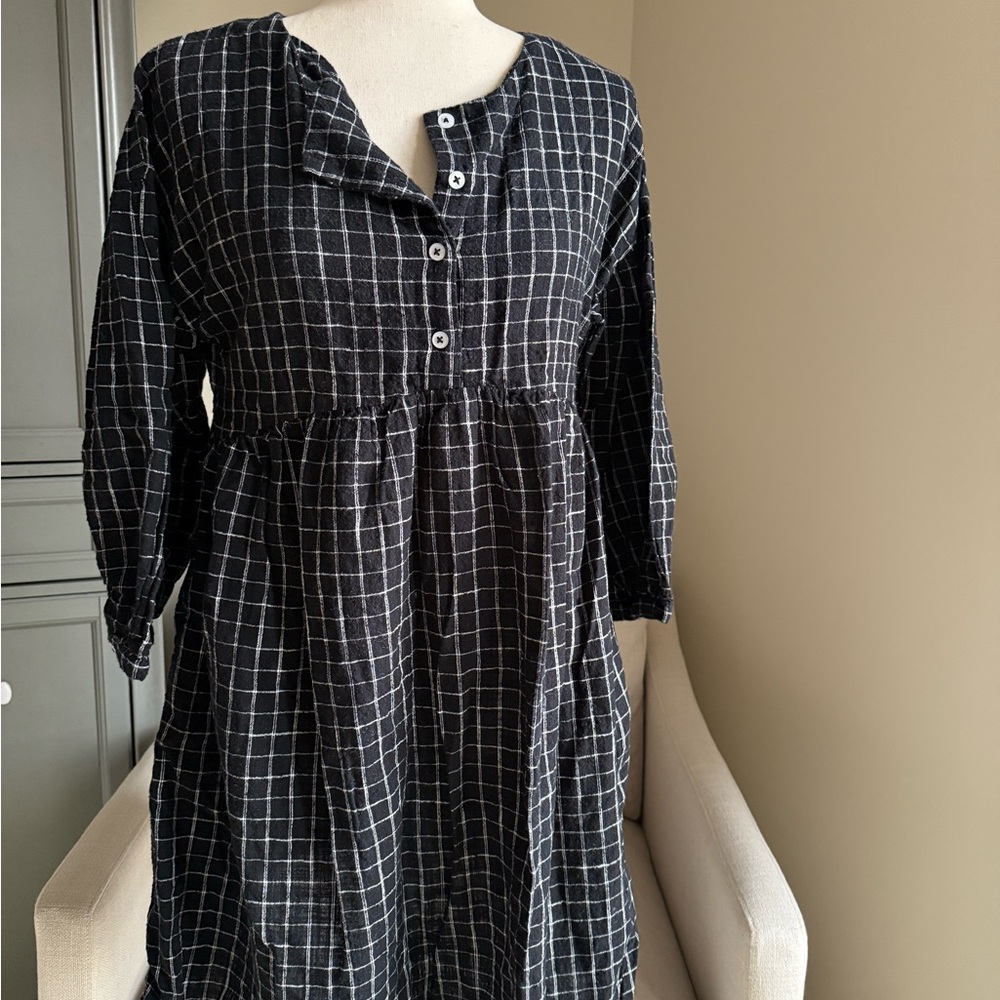 Able Black and White Grid Pattern Dress